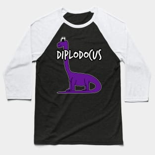 Doodle Diplodocus Dinosaur Herbivorous Jurassic Kids Funny Baseball T-Shirt
